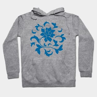 Oriental Flower – Snorkel Blue – Circular Hoodie